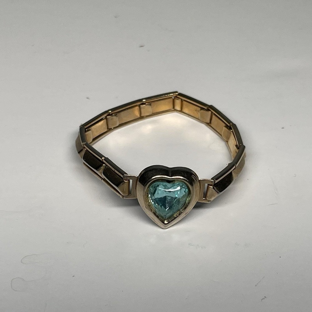 Victorian Expansion Bracelet 1940's Vintage WWII Sweetheart Green Stone Link